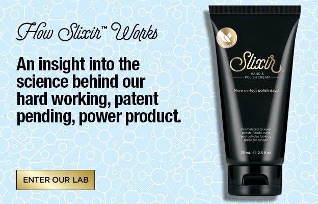 SLIXIR Hand and nail cream. HOW SLIXIR™ WORKS. An insight into the science behind our hard working, patent pending, power product. ENTER OUR LAB